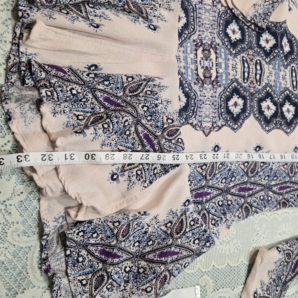 Free People Smooth Talker Tunic Dress Cream/Blue Sz S - Picture 7 of 14